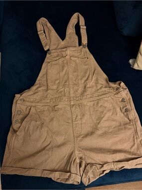 Old Navy Tan Denim Short Overalls Shortalls Plus Size